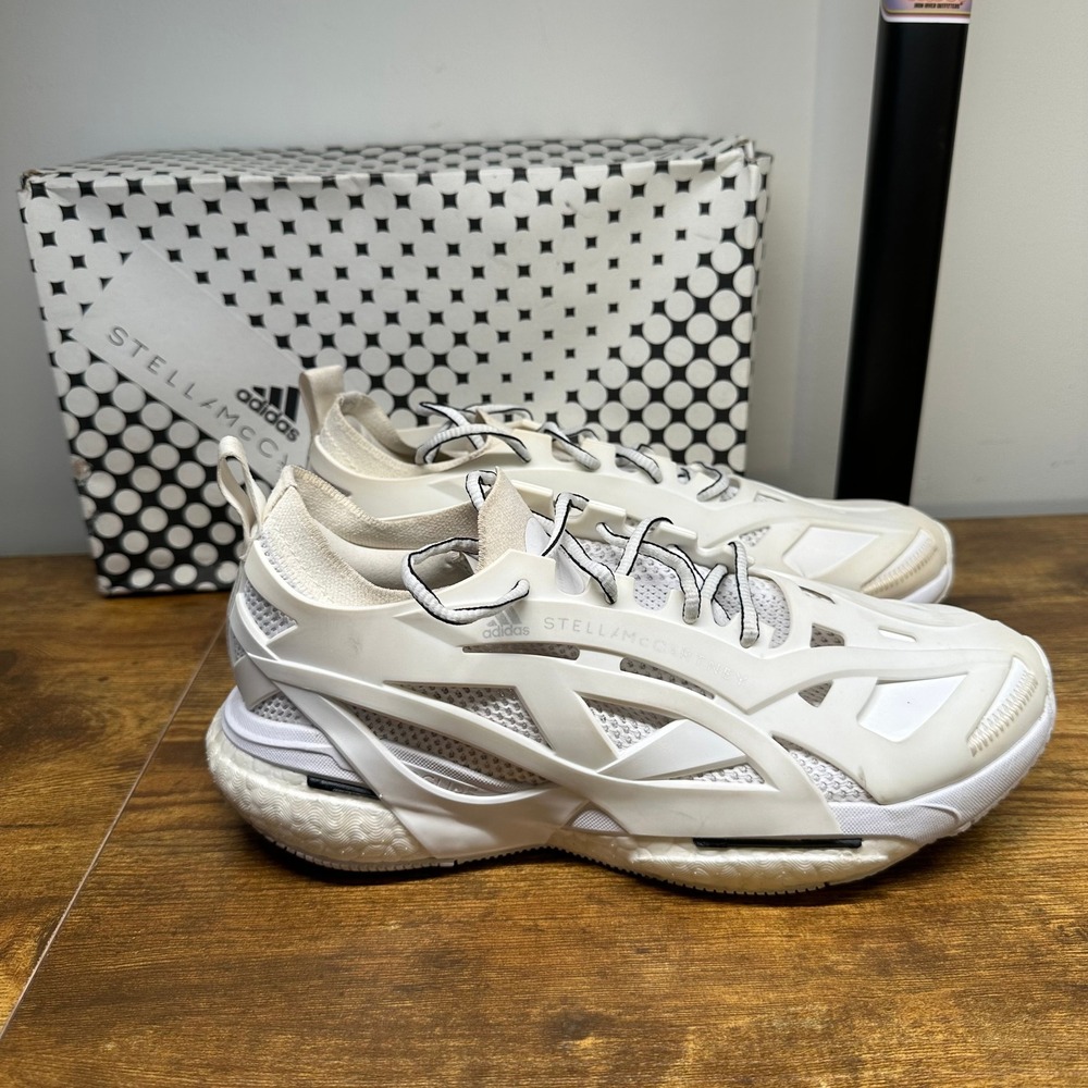 Adidas Stella McCartney Solarglide White Cream Running Shoes GY6095 Womens 9